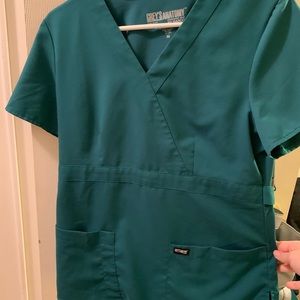 Hunter green scrub top